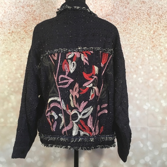 Foxiedox Navy Blue Embroidered Jacket - Picture 5 of 11